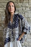Yara Bandana Relaxed Blouse Navy